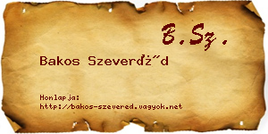 Bakos Szeveréd névjegykártya